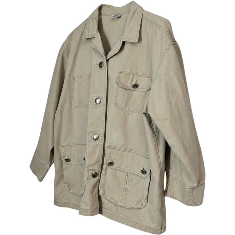 Vintage Chico's Women's Tan WorkWear Utility Barn Jacket Sizing M/L Utility Fall